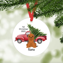 Load image into Gallery viewer, Border Terrier puppy ornament personalized