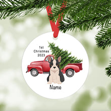 Load image into Gallery viewer, Boston Terrier puppy ornament personalized