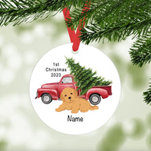 Load image into Gallery viewer, Cockapoo puppy (Cocker Spaniel/ Poodle mix) ornament personalized