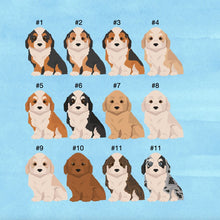 Load image into Gallery viewer, Corgipoo puppy (Corgi/Poodle mix) ornament personalized