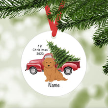 Load image into Gallery viewer, Golden Retriever puppy ornament personalized