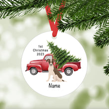 Load image into Gallery viewer, Greyhound puppy ornament personalized