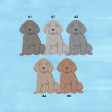 Load image into Gallery viewer, Weimaraner puppy ornament personalized