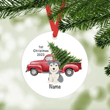 Load image into Gallery viewer, Labsky (Labrador/Husky mix) puppy ornament personalized