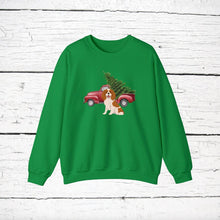 Load image into Gallery viewer, Cavalier King Charles Spaniel Red Truck Sweatshirt