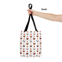 Load image into Gallery viewer, Wyandotte Chicken pattern tote bag - chicken tote bag - farm animal carry bag