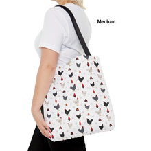 Load image into Gallery viewer, Leghorn Chicken pattern tote bag - chicken tote bag - farm animal carry bag