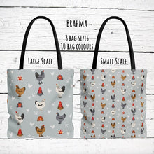 Load image into Gallery viewer, Brahma Chicken pattern tote bag - chicken tote bag - farm animal carry bag