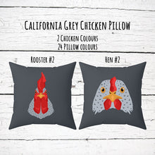 Load image into Gallery viewer, California Grey chicken 14"x14" faux suede pillow, pillow and cover, throw pillow