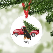 Load image into Gallery viewer, Black and Tan Coonhound ornament personalized