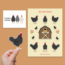 Load image into Gallery viewer, Jersey Giant chicken sticker set - chicken sticker sheets - chicken breed stickers