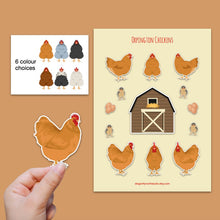 Load image into Gallery viewer, Orpington chicken sticker set - chicken sticker sheets - chicken breed stickers