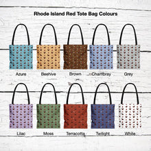 Load image into Gallery viewer, Rhode Island Red Chicken pattern tote bag - chicken tote bag - farm animal carry bag
