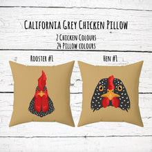Load image into Gallery viewer, California Grey chicken 14"x14" faux suede pillow, pillow and cover, throw pillow
