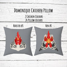 Load image into Gallery viewer, Dominique chicken 14"x14" faux suede pillow, pillow and cover, throw pillow