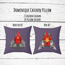 Load image into Gallery viewer, Dominique chicken 14"x14" faux suede pillow, pillow and cover, throw pillow