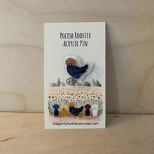Load image into Gallery viewer, Polish rooster acrylic pin (black/brown)