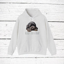 Load image into Gallery viewer, Black Russian Terrier "Ready for a Nap" Hooded Sweatshirt