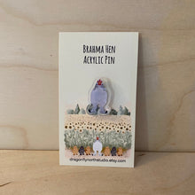 Load image into Gallery viewer, Brahma hen acrylic pin (white)