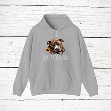 Load image into Gallery viewer, American Staffordshire Terrier "Ready for a Nap" Hooded Sweatshirt
