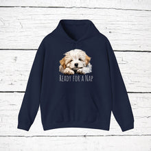 Load image into Gallery viewer, Coton de Tulear "Ready for a Nap" Hooded Sweatshirt
