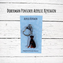 Load image into Gallery viewer, Doberman Pinscher (natural ears) acrylic zipper pull