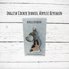 Load image into Gallery viewer, English Cocker Spaniel (black and white) acrylic zipper pull