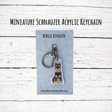 Load image into Gallery viewer, Miniature Schnauzer (cropped ears) acrylic zipper pull
