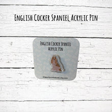 Load image into Gallery viewer, English Cocker Spaniel acrylic pin (lemon and white)