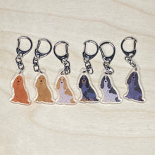 Load image into Gallery viewer, English Cocker Spaniel (black and white) acrylic zipper pull