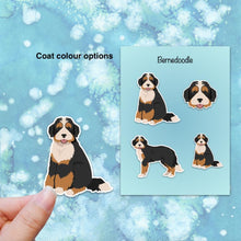 Load image into Gallery viewer, Bernedoodle (Bernese Mountain Dog/Poodle mix) Vinyl Stickers Set