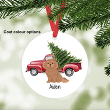 Load image into Gallery viewer, Bichpoo (Bichon Frise/poodle mix) ornament personalized