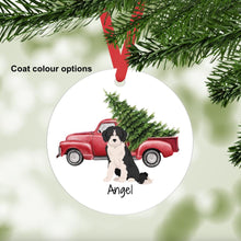 Load image into Gallery viewer, Bordoodle (Border Collie/poodle mix) ornament personalized