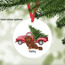 Load image into Gallery viewer, Doxiepoo (Dachshund/Poodle mix) ornament personalized