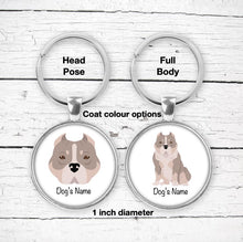 Load image into Gallery viewer, American Bully Bezel keychain personalized