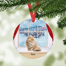 Load image into Gallery viewer, Orange Persian Longhair Cat ornament personalized