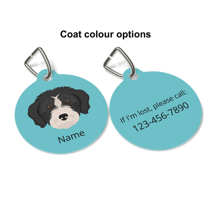 Bordoodle (Border Collie/Poodle mix) ID Pet Tag