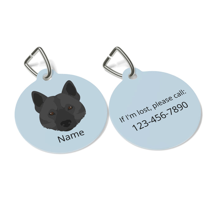 Black Norwegian Elkhound ID Pet Tag