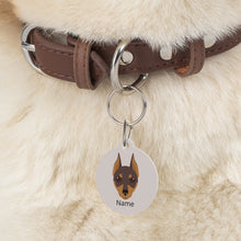 Load image into Gallery viewer, Miniature Pinscher (cropped ears) ID Pet Tag

