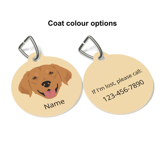 Golden Retriever ID Pet Tag