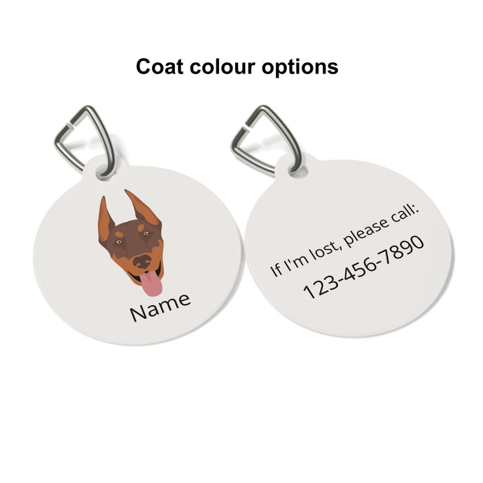 Doberman Pinscher (cropped ears) ID Pet Tag
