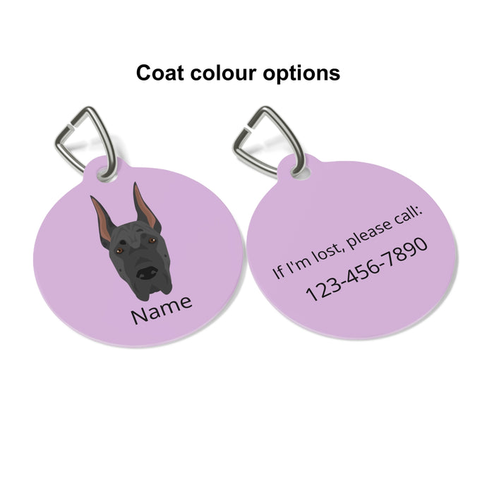 Great Dane (cropped ears) ID Pet Tag