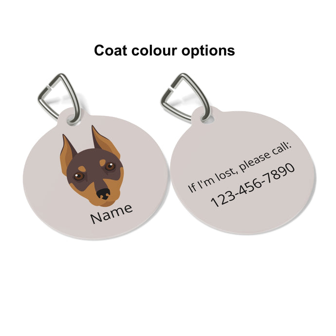 Miniature Pinscher (cropped ears) ID Pet Tag