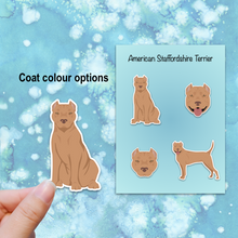 Load image into Gallery viewer, American Staffordshire Terrier (cropped ears) Vinyl Sticker Set
