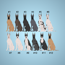 Load image into Gallery viewer, Great Dane (cropped ears) Bezel Keychain - personalized
