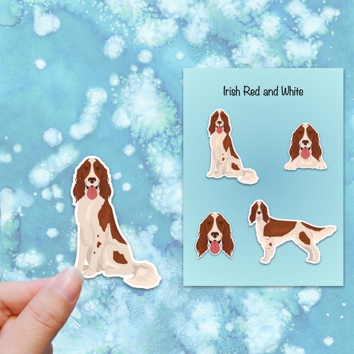 Irish Red and White Setter Vinyl Sticker Set