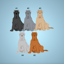 Load image into Gallery viewer, Neapolitan Mastiff (cropped ears) Bezel Keychain - personalized

