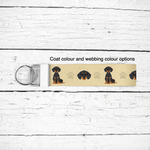 Load image into Gallery viewer, Dachshund (smoothcoat) key wristlet
