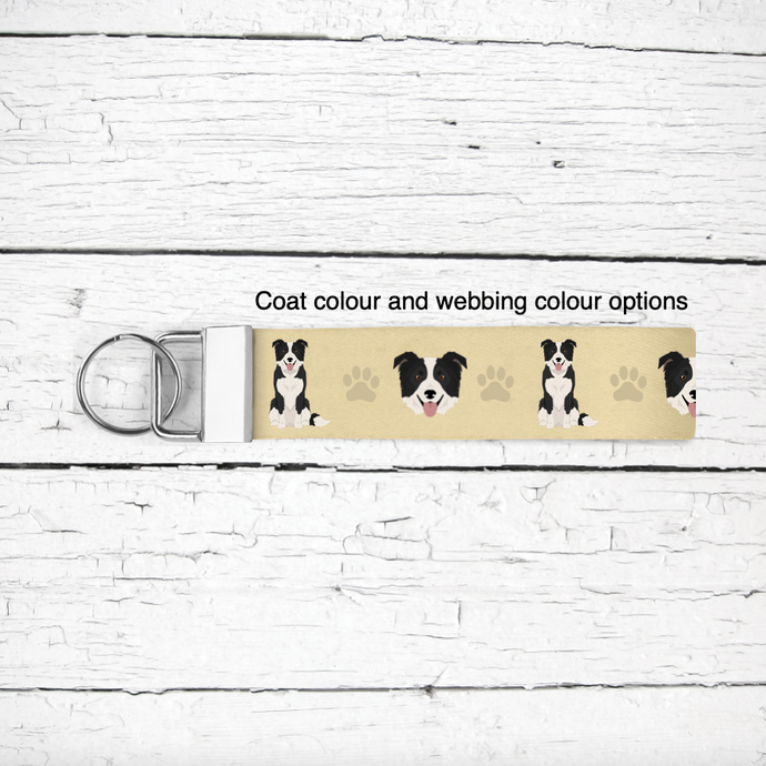 Border Collie key wristlet