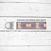 Load image into Gallery viewer, Chihuahua (longhaired) key wristlet
